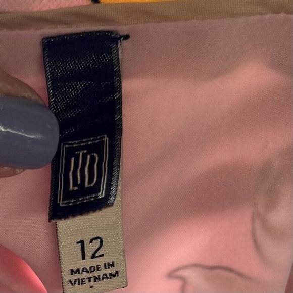 Nation LTD Dress Womens Size 12 Pink Blue Floral Sheath Short Sleeve Back Zipper - Picture 5 of 6